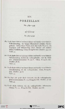 XIV. Porzellan (Nr. 389-449)