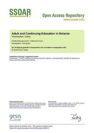 Adult and Continuing Education in Belarus