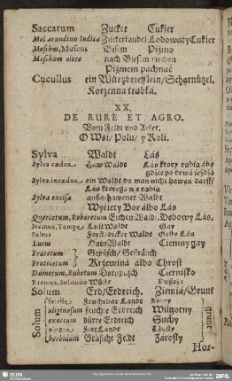 XX. De Rure Et Agro