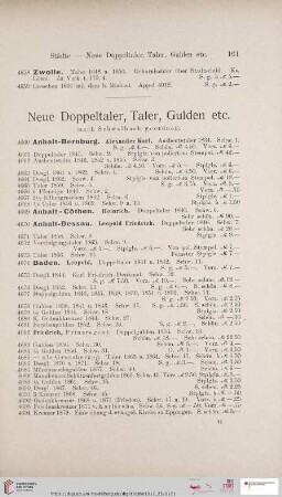 Neue Doppeltaler, Taler, Gulden etc. (Nr. 4660-5103)
