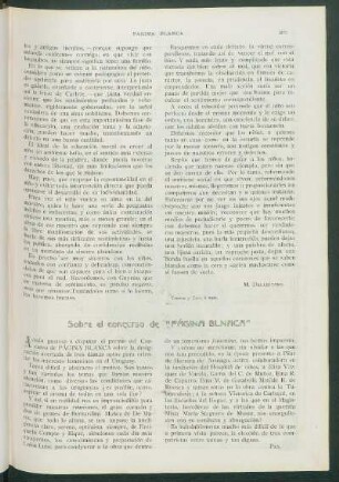 Sobre el concurso de "Página blanca"