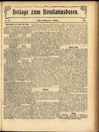 Zweite Ausgabe vom Sonntag, den 04. Oktober 1908.