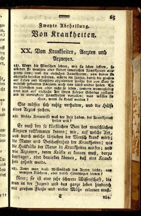 Zweyte Abtheilung. Von Krankheiten.