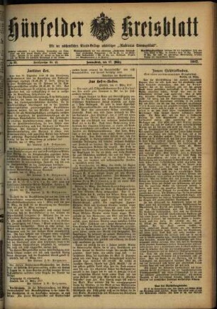 Ausgabe vom Samstag, den 17. März 1917.