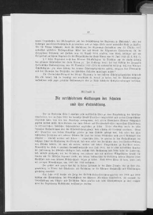 Abschnitt 2. Die verschiedenen Gattungen der Schulen und ihre Entwicklung.