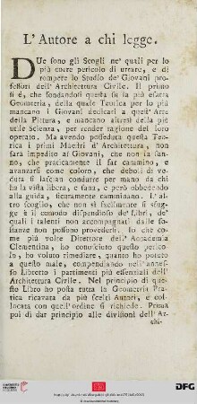 L’Autore a chi legge