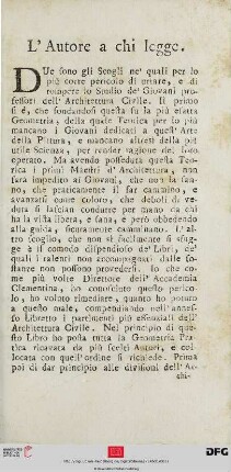 L’Autore a chi legge