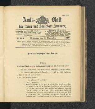 No.269, Mittwoch, den 5. November 1919