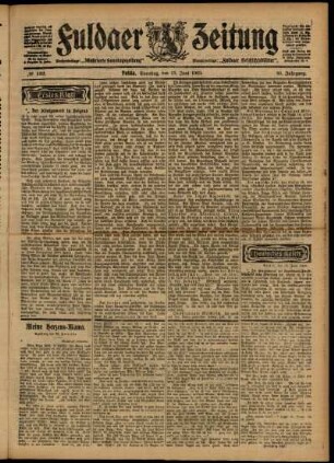 Erste Ausgabe vom Samstag, den 13. Juni 1903.