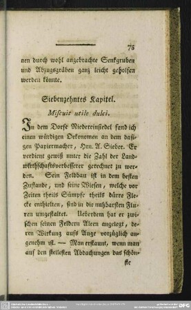 Siebenzehntes Kapitel. Miscuit utile dulci