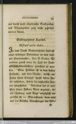 Siebenzehntes Kapitel. Miscuit utile dulci