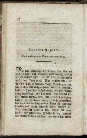 Viertes Kapitel. Ein unwillkommner Besuch und seine Folge.