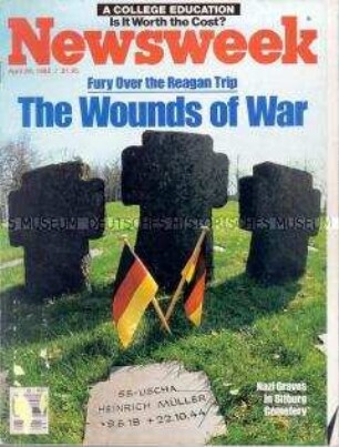 Internationales Nachrichtenmagazin "Newsweek" u.a. zum geplanten Besuch von US-Präsident Reagan auf dem Soldatenfriedhof Bitburg