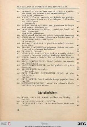 Metallarbeiten (Nr. 319-347)