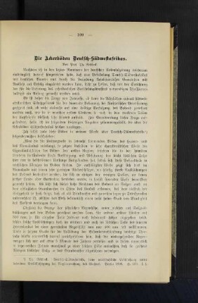 Die Ackerböden Deutsch-Südwestafrikas.