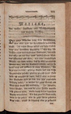 Mariane, eine wahre Anekdote mit Verschweigung des wahren Namen.