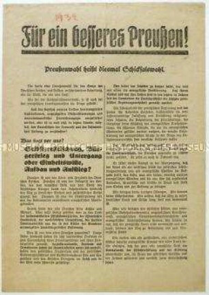 Aufruf des Christlich-Sozialen Volksdienstes zur preußischen Landtagswahl 1932