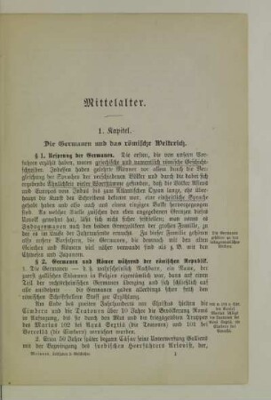 1. Kapitel. Die Germanen und das römische Weltreich