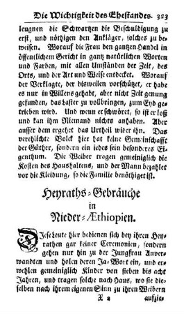 Heyraths-Gebräuche in Nieder-Æthiopien.