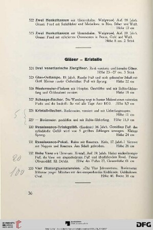 Gläser - Kristalle (Nr. 324-333)