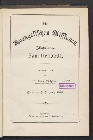 9.1903: Die Evangelischen Missionen : ill. Familienbl. : Zeitschr. d. Deutschen Evangelischen Missions-Hilfe