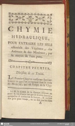 Chapitre Premier. Division de ce Traité