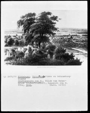 Ansicht von Bückeburg, Blick vom Judenfriedhof