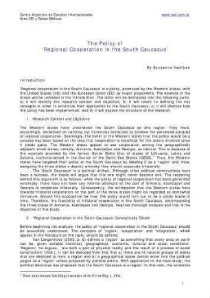 The policy of regional cooperation in the South Caucasus