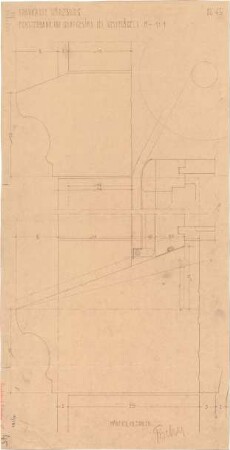 Fischer, Theodor; Würzburg, Münsterplatz; Sparkasse - Fensterbank u. Gurtgesims im Westflügel (Schnitt)
