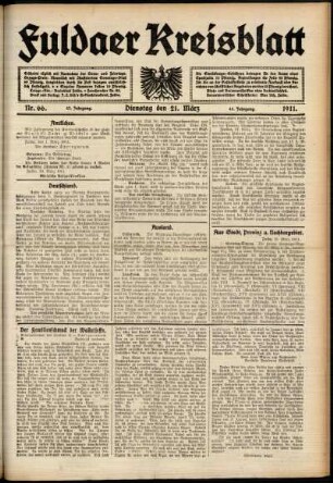 Ausgabe vom Dienstag, den 21. März 1911.