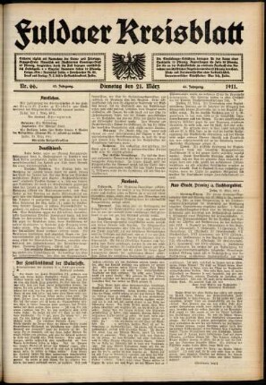 Ausgabe vom Dienstag, den 21. März 1911.