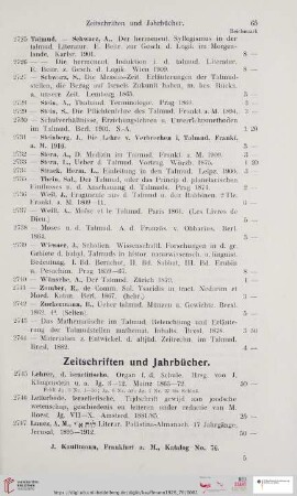 Zeitschriften und Jahrbücher (Nr. 2745 - 2785)