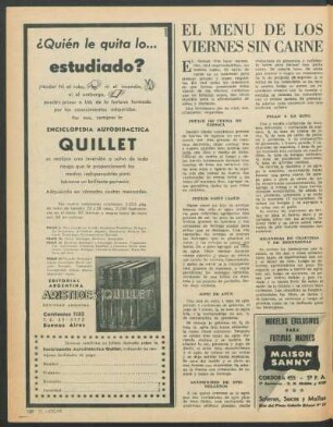 El menú de los viernes sin carne