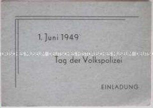 Einladung des Polizeipräsidiums Berlin zur Festveranstaltung anlässlich des 4. Jahrestages der Berliner Volkspolizei
