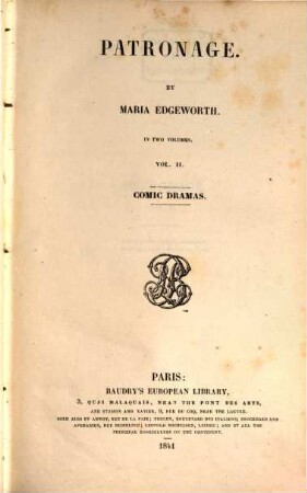 Patronage : in two volumes, 2