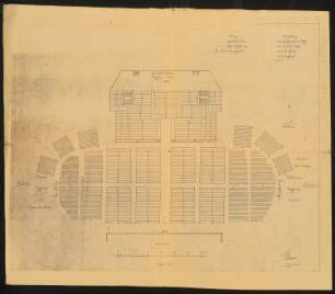 Jahrhunderthalle, Breslau Akustikgutachten: Grundriss Bestuhlungsplan 1:200