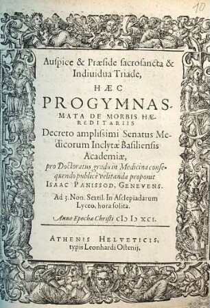 ... Progymnasmata de morbis haereditariis
