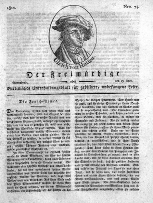 Nro. 74, Sonnabend, den 13. April 1811