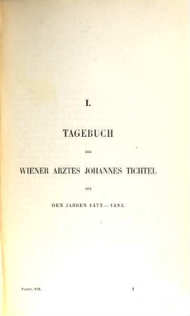 Johannes Tichtel's Tagebuch : MCCCCLXXVII bis MCCCCXCV