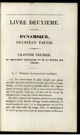 Livre Deuxième. Dynamique.