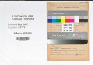 Entnazifizierung Wilhelm Alberts, geb. 02.02.1902 (Volontaer)