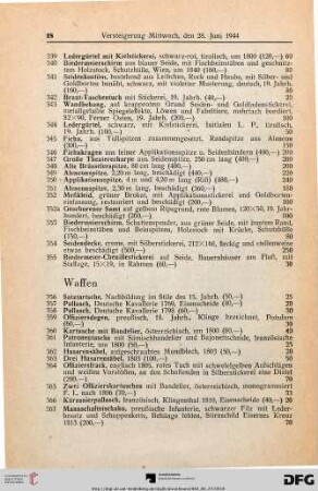 Waffen (Nr. 356-385)
