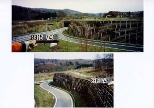 Umgehung Lauchringen, Heidenäckertunnel, Raumgitterwand westlich des Heidenäckertunnels.