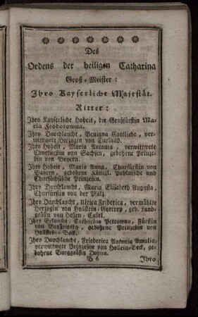 Des Ordens der heiligen Catharina