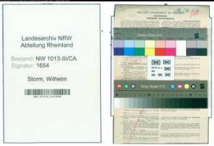 Entnazifizierung Wilhelm Storm , geb. 04.03.1903 (Techniker)