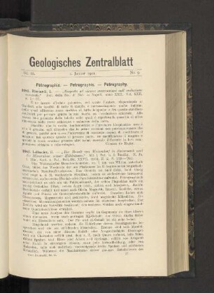 1. Januar 1911. No. 9.
