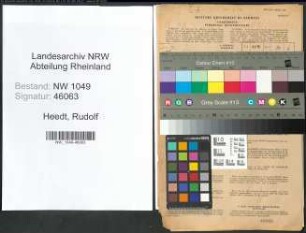 Entnazifizierung Rudolf Heedt , geb. 15.07.1893 (Vollziehungsbeamter)