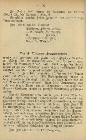 Der S. Vincenz-Frauenverein