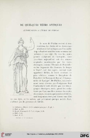 3. Pér. 28.1902: De quelques têtes antiques attribuables à l'école de Phidias
