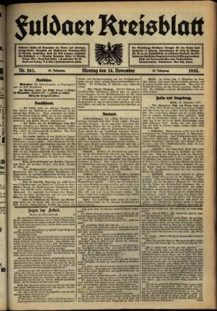 Ausgabe vom Montag, den 14. November 1910.